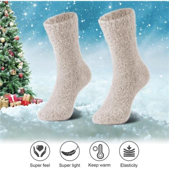 New 5 Pairs Fuzzy Soft Cozy Comfortable Socks for Women, Casual Sleep Comfy Sock - Picture 3 of 6
